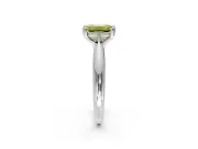 Solitaire Engagement Ring Setting for Fancy Yellow Emerald Cut Center with Reverse Tapered Band and Prong Head in Platinum