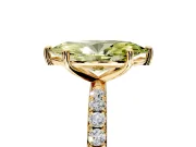 Solitaire Engagement Ring Setting for Fancy Yellow Marquise Center with Micro Pave Band and Prong Head in Yellow Gold