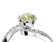 Solitaire Engagement Ring Setting for Fancy Yellow Marquise Center with Pave Bypass Swirl Band and Prong Head in Sterling Silver