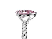 Solitaire Engagement Ring Setting for Fancy Pink Pear-Shaped Center with Plain Twisted Rope Band and Prong Head in Platinum