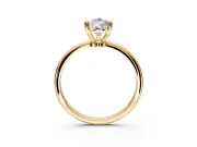 Minimalist Solitaire Engagement Ring Setting for Pear-Shaped Center with Thin Band and Prong Head in Yellow Gold