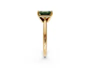 Solitaire Engagement Ring Setting for Fancy Green Emerald Cut Center with Knife Ridge Band and Claw Prong Head in Yellow Gold