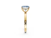 Solitaire Engagement Ring Setting for Fancy Blue Radiant Cut Center with Fine Wire Band and Prong Head in Yellow Gold