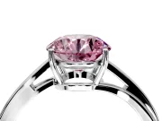 Solitaire Engagement Ring Setting for Fancy Pink Round Cut Center with Plain Bypass Twist Band and Prong Head in Sterling Silver