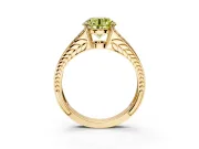 Split Shank Engagement Ring Setting for Fancy Yellow Round Cut Center with Pave Split Shank and Prong Head in Yellow Gold