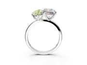 Fancy Yellow Marquise and Emerald Cut Lab-Grown Diamond Toi et Moi Engagement Ring with Prong-Set Stones in Platinum