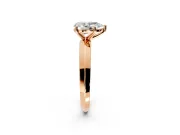 Solitaire Engagement Ring Setting for Pear-Shaped Center with Wide Knife Ridge Band and Prong Head in Rose Gold
