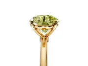 Solitaire Engagement Ring Setting for Fancy Yellow Round Cut Center with Straight Thin Band and Prong Head in Yellow Gold
