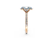 Solitaire Engagement Ring Setting for Fancy Blue Marquise Center with Fine Pave Narrow Band and Prong Head in Rose Gold