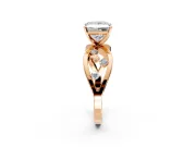 Solitaire Engagement Ring Setting for Princess Cut Center with Criss-Cross Accent Band and Prong Head in Rose Gold
