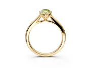 Solitaire Engagement Ring Setting for Fancy Yellow Marquise Center with Narrow Cathedral Band and Prong Head in Yellow Gold