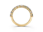 Asscher Cut Lab-Grown Diamond Half Eternity Wedding Band with Shared-Prong Setting in Yellow Gold