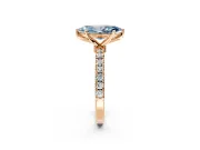 Open Basket Engagement Ring Setting for Fancy Blue Marquise Center with Pave Band and Prong Head in Rose Gold