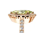 Halo Engagement Ring Setting for Fancy Yellow Marquise Center with Inner Milgrain Border and Prong Head in Rose Gold