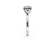 Solitaire Engagement Ring Setting for Fancy Green Princess Cut Center with Fine Wire Band and Prong Head in Platinum