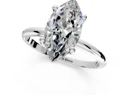 Minimalist Solitaire Engagement Ring Setting for Marquise Center with Thin Band and Prong Head in Platinum