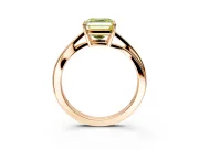Solitaire Engagement Ring Setting for Fancy Yellow Asscher Cut Center with Plain Bypass Twist Band and Prong Head in Rose Gold