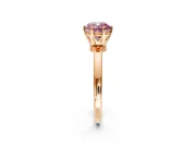 Solitaire Engagement Ring Setting for Fancy Pink Cushion Cut Center with Plain Band and Tulip Prong Head in Rose Gold