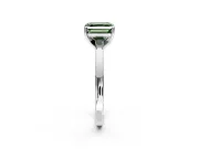 Solitaire Engagement Ring Setting for Fancy Green Asscher Cut Center with Basket Rail and Prong Head in White Gold