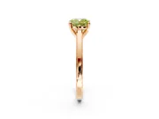 Solitaire Engagement Ring Setting for Fancy Yellow Cushion Cut Center with Flat-Sided Plain Band and Prong Head in Rose Gold