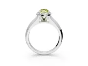 Halo Engagement Ring Setting for Fancy Yellow Marquise Center with Knife Ridge Cathedral Band and Prong Head in White Gold