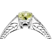 Split Shank Engagement Ring Setting for Fancy Yellow Pear-Shaped Center with Pave Split Shank and Prong Head in Platinum