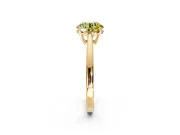 Solitaire Engagement Ring Setting for Fancy Yellow Round Cut Center with Open Cathedral Shoulders and Prong Head in Yellow Gold