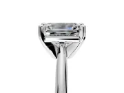 Solitaire Engagement Ring Setting for Emerald Cut Center with Knife Ridge Band and Claw Prong Head in White Gold