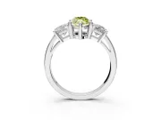 3 Stone Engagement Ring Setting for Fancy Yellow Marquise Center with Matching Side Accents and Prong Head in Platinum