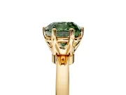 Solitaire Engagement Ring Setting for Fancy Green Cushion Cut Center with Plain Band and Tulip Prong Head in Yellow Gold