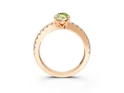 Solitaire Engagement Ring Setting for Fancy Yellow Marquise Center with Single Row Accent Band and Prong Head in Rose Gold