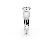 Tension Engagement Ring Setting for Round Cut Center with Wide Flat Band and Tension Head in Sterling Silver
