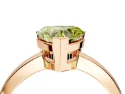 Solitaire Engagement Ring Setting for Fancy Yellow Heart-Shaped Center with Plain Band and Flat Tab Prong Head in Rose Gold