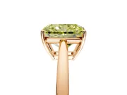 Solitaire Engagement Ring Setting for Fancy Yellow Radiant Cut Center with Open Cathedral Shoulders and Prong Head in Rose Gold