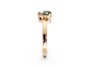 Solitaire Engagement Ring Setting for Fancy Green Heart-Shaped Center with Plain Band and Flat Tab Prong Head in Rose Gold