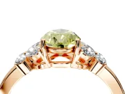 Solitaire Engagement Ring Setting for Fancy Yellow Pear-Shaped Center with Marquise Flower Shoulders and Prong Head in Rose Gold