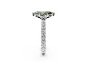 Solitaire Engagement Ring Setting for Fancy Green Marquise Center with Shared-Prong Accents and Prong Head in Sterling Silver