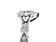 Solitaire Engagement Ring Setting for Pear-Shaped Center with Milgrain Bezel Accents and Prong Head in Sterling Silver