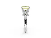 Floral Engagement Ring Setting for Fancy Yellow Princess Cut Center with Marquise Cluster Shoulders and Prong Head in Platinum