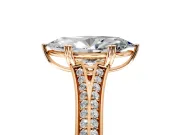 Solitaire Engagement Ring Setting for Marquise Center with Pave Rail Split Shank and Prong Head in Rose Gold
