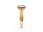 Halo Engagement Ring Setting for Fancy Yellow Radiant Cut Center with Square Band and Prong Head in Yellow Gold