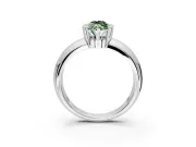 Tension Engagement Ring Setting for Fancy Green Marquise Center with Wide Flat Band and Tension Head in Sterling Silver
