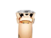 Tension Engagement Ring Setting for Oval Center with Wide Flat Band and Tension Head in Rose Gold