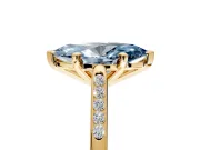 Solitaire Engagement Ring Setting for Fancy Blue Marquise Center with Channel Accents and Prong Head in Yellow Gold