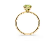 Solitaire Engagement Ring Setting for Fancy Yellow Cushion Cut Center with Straight Thin Band and Prong Head in Yellow Gold