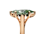 Solitaire Engagement Ring Setting for Fancy Green Marquise Center with Cathedral Band and Prong Head in Rose Gold