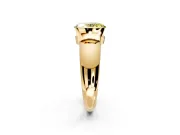 Tension Engagement Ring Setting for Fancy Yellow Oval Center with Wide Flat Band and Tension Head in Yellow Gold