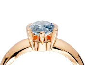 Tension Engagement Ring Setting for Fancy Blue Marquise Center with Wide Flat Band and Tension Head in Rose Gold