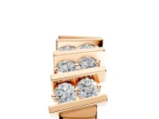Round Cut Lab-Grown Diamond Two-Row Channel-Set Anniversary Wedding Band with Vertical Prongs in Rose Gold