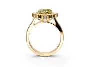 Cluster Halo Engagement Ring Setting for Fancy Yellow Heart-Shaped Center with Milgrain Bezel Accents and Prong Head in Yellow Gold